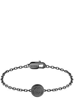 Black-plated cuff with Double B monogram medallion