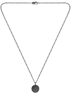 Black-plated necklace with Double B monogram medallion