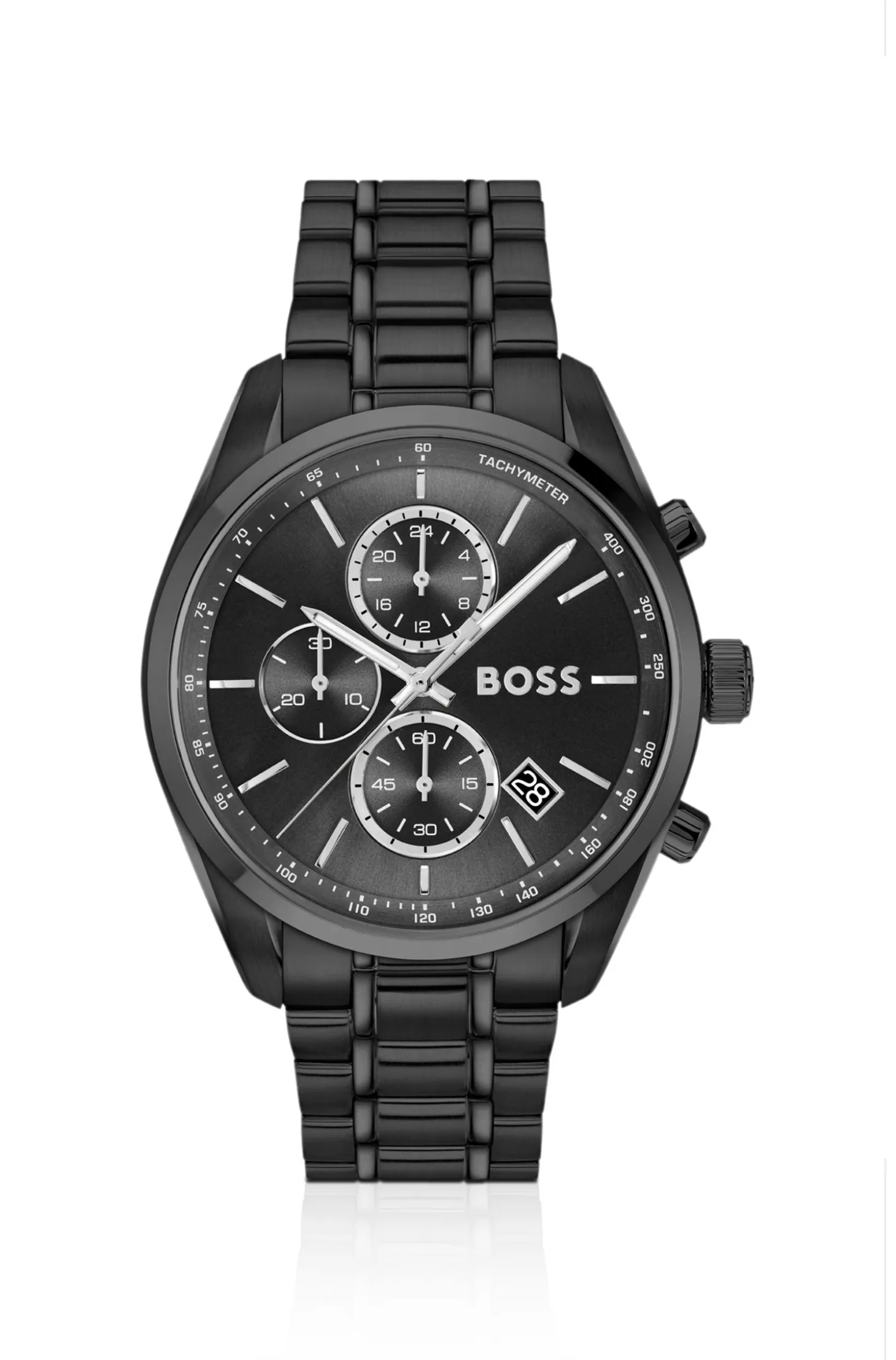 Black-plated watch with tonal dial