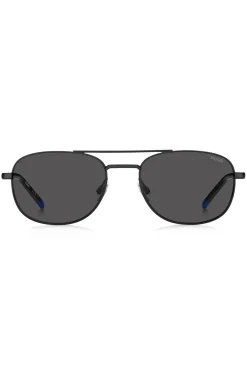 Black sunglasses with blue details