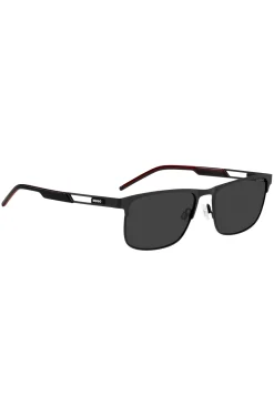 Black sunglasses with rubber logo