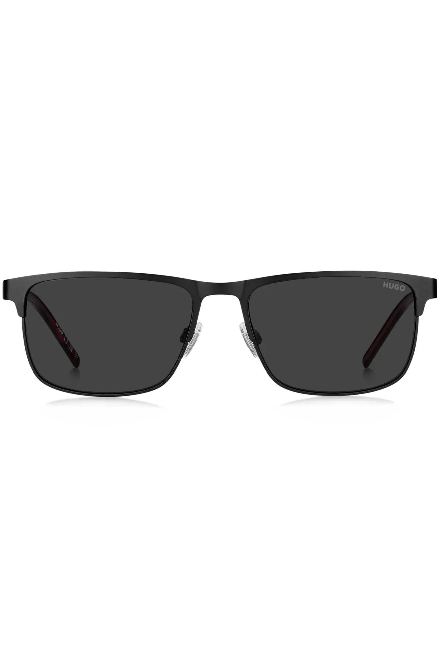 Black sunglasses with rubber logo
