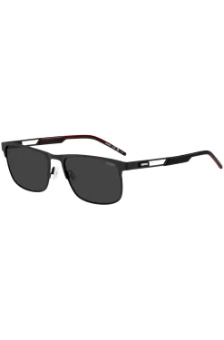 Black sunglasses with rubber logo