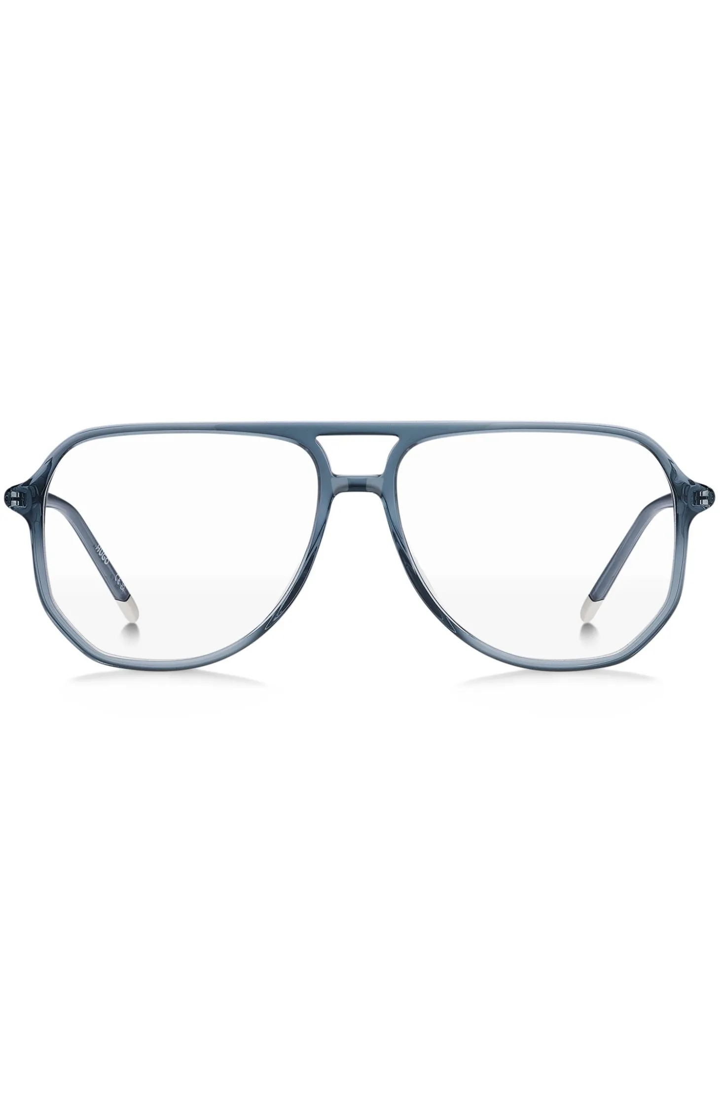 Blue-acetate optical frames with tubular temples