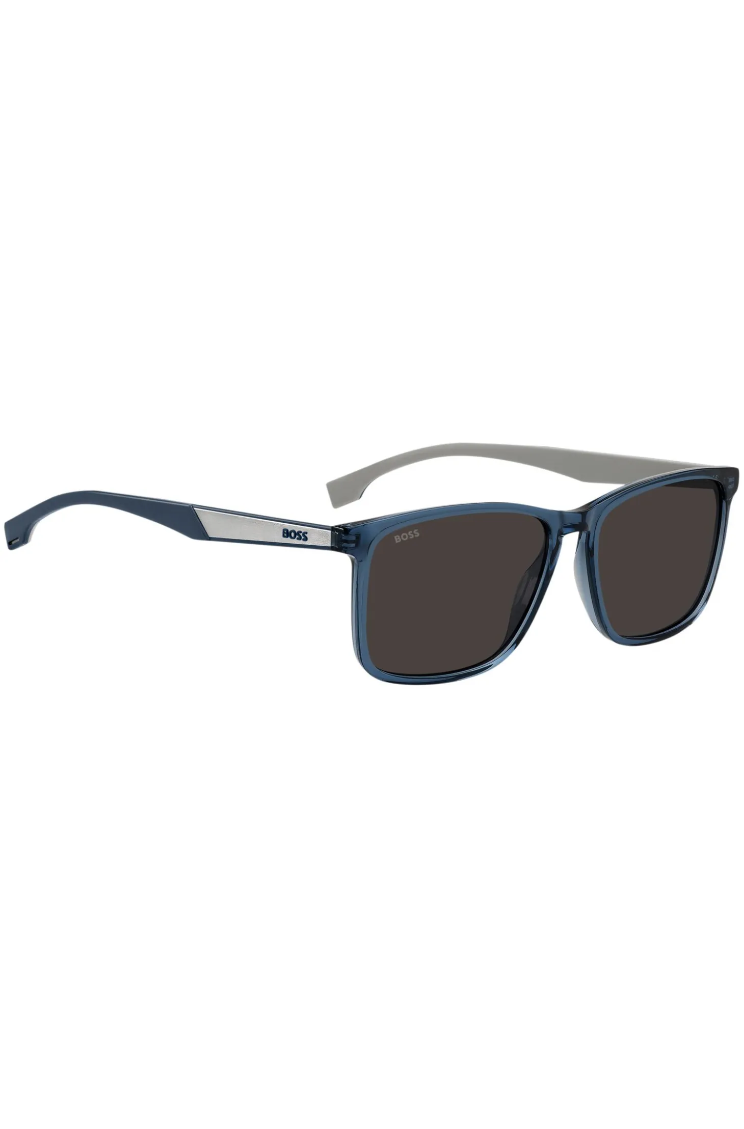 Blue-acetate sunglasses with rubber temples