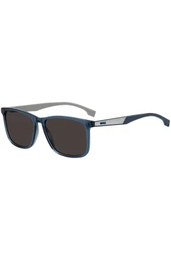 Blue-acetate sunglasses with rubber temples