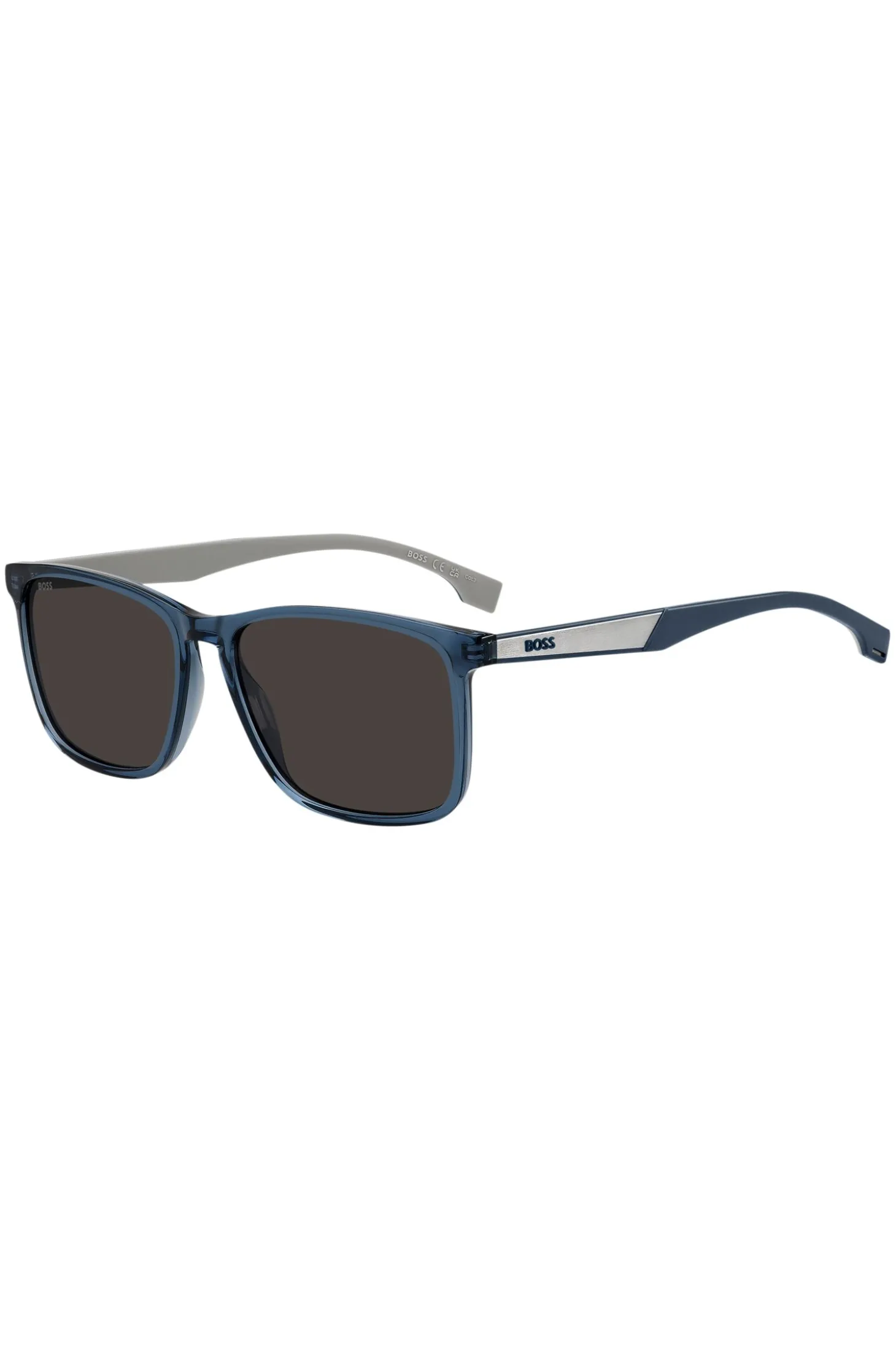 Blue-acetate sunglasses with rubber temples