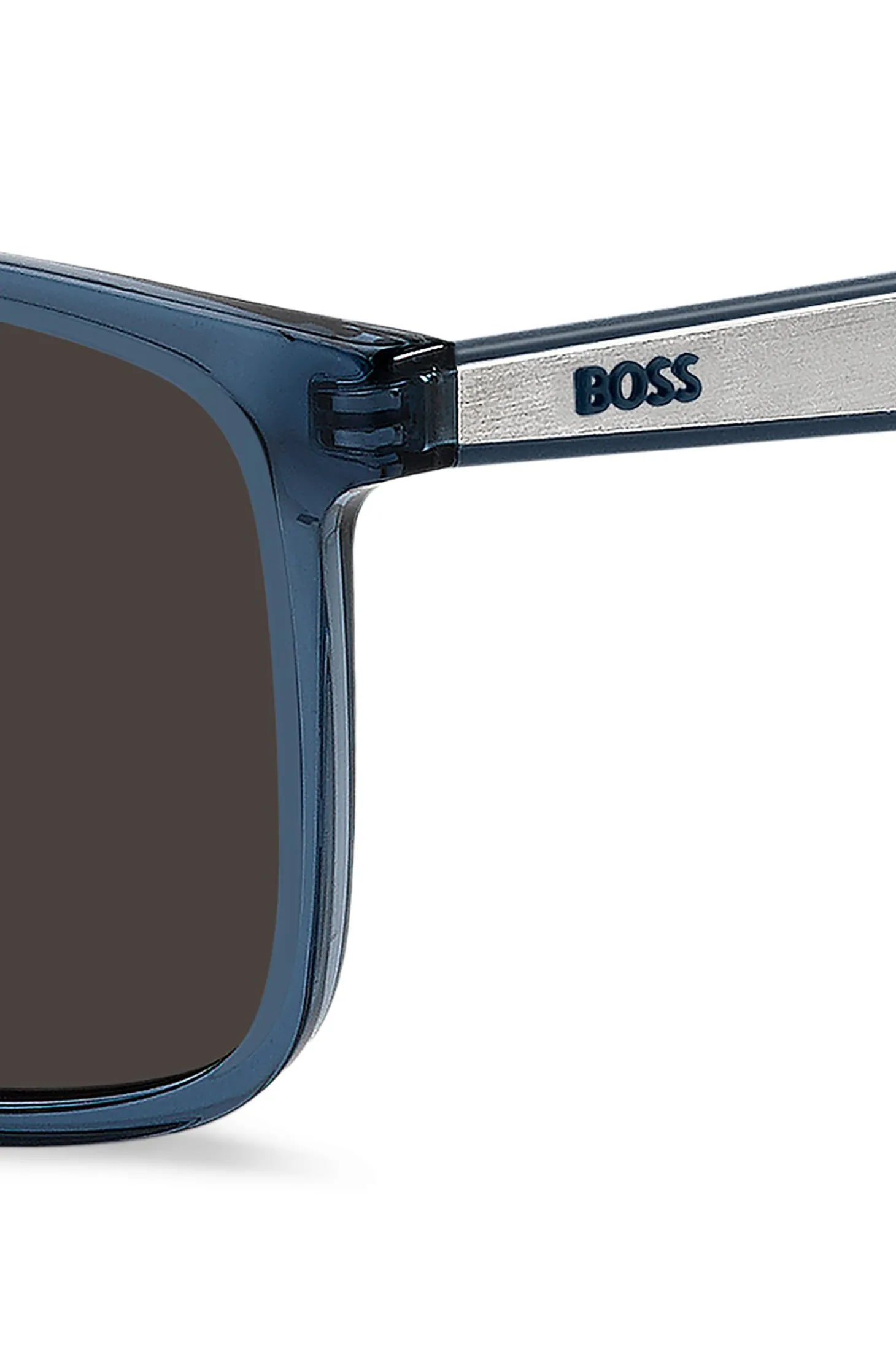 Blue-acetate sunglasses with rubber temples