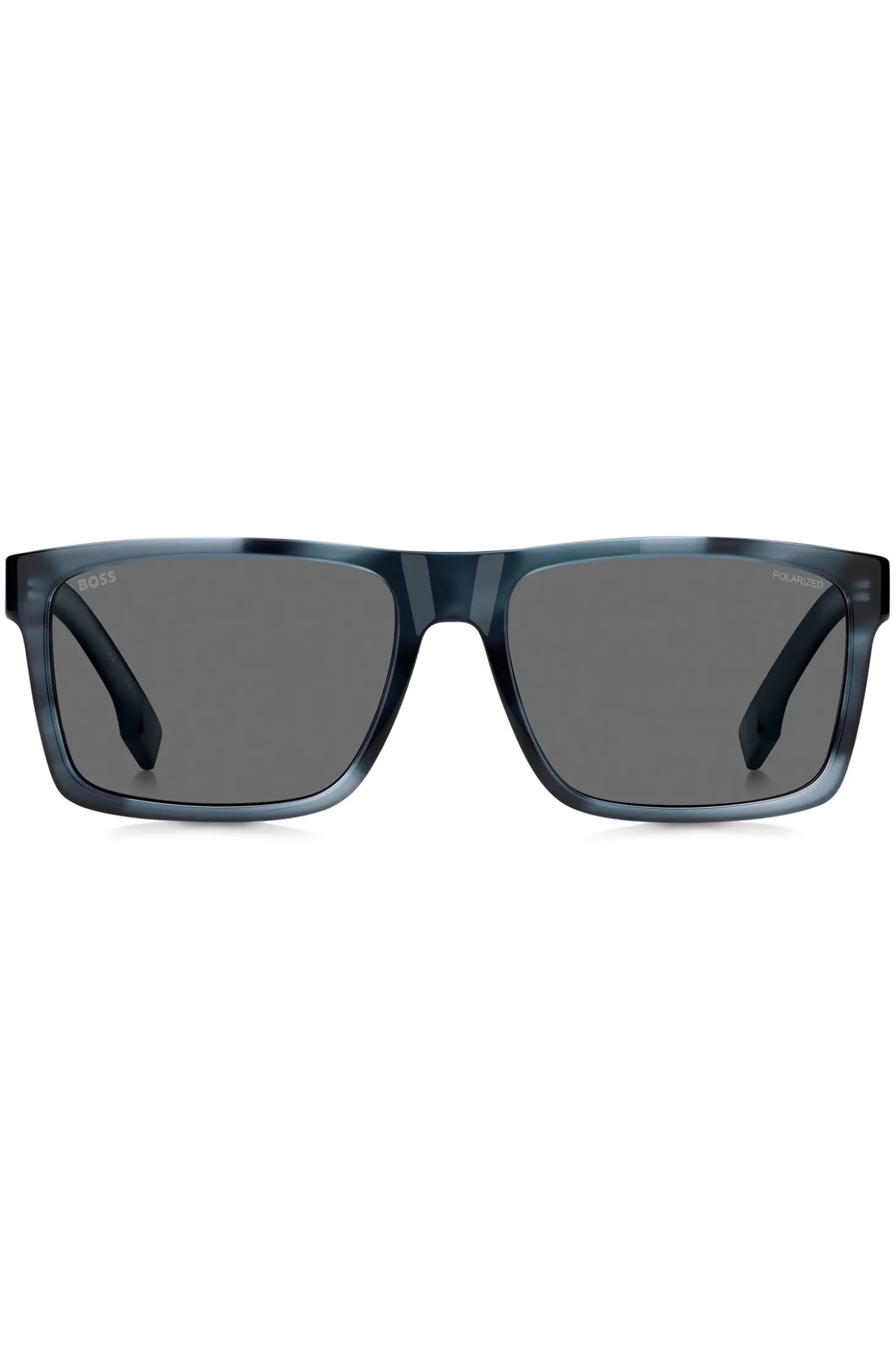 Blue-acetate sunglasses with patterned frames