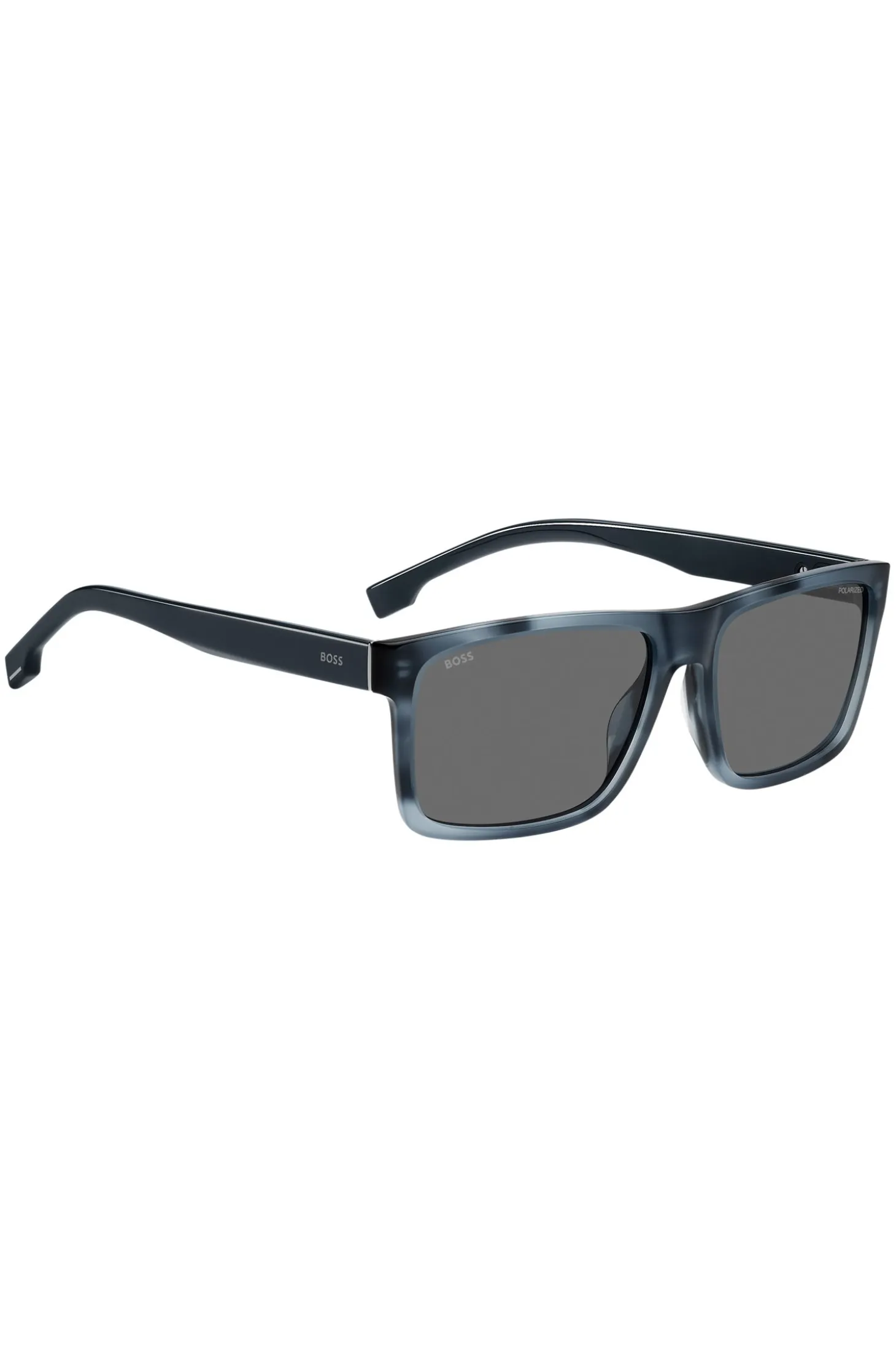 Blue-acetate sunglasses with patterned frames