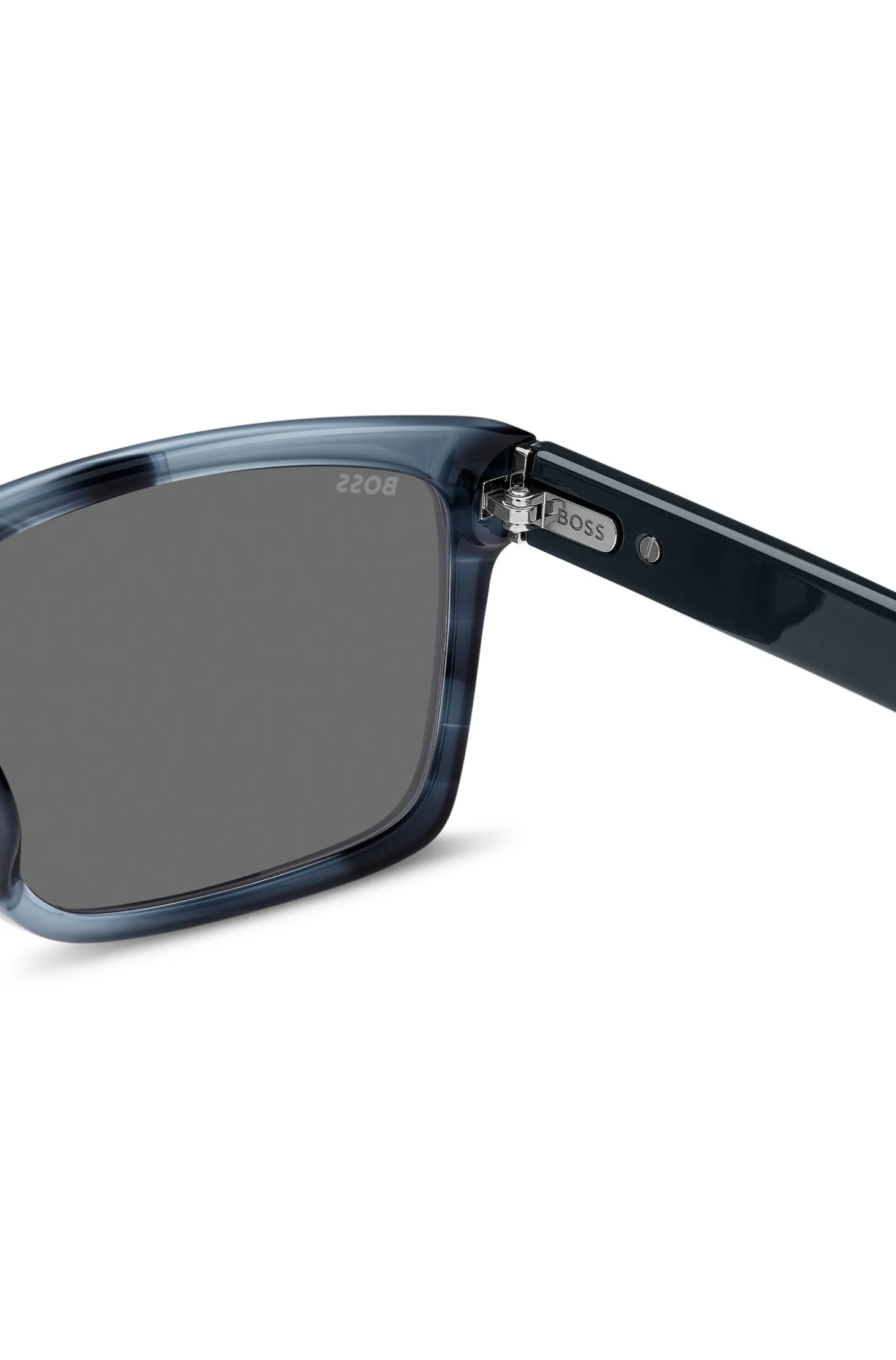 Blue-acetate sunglasses with patterned frames