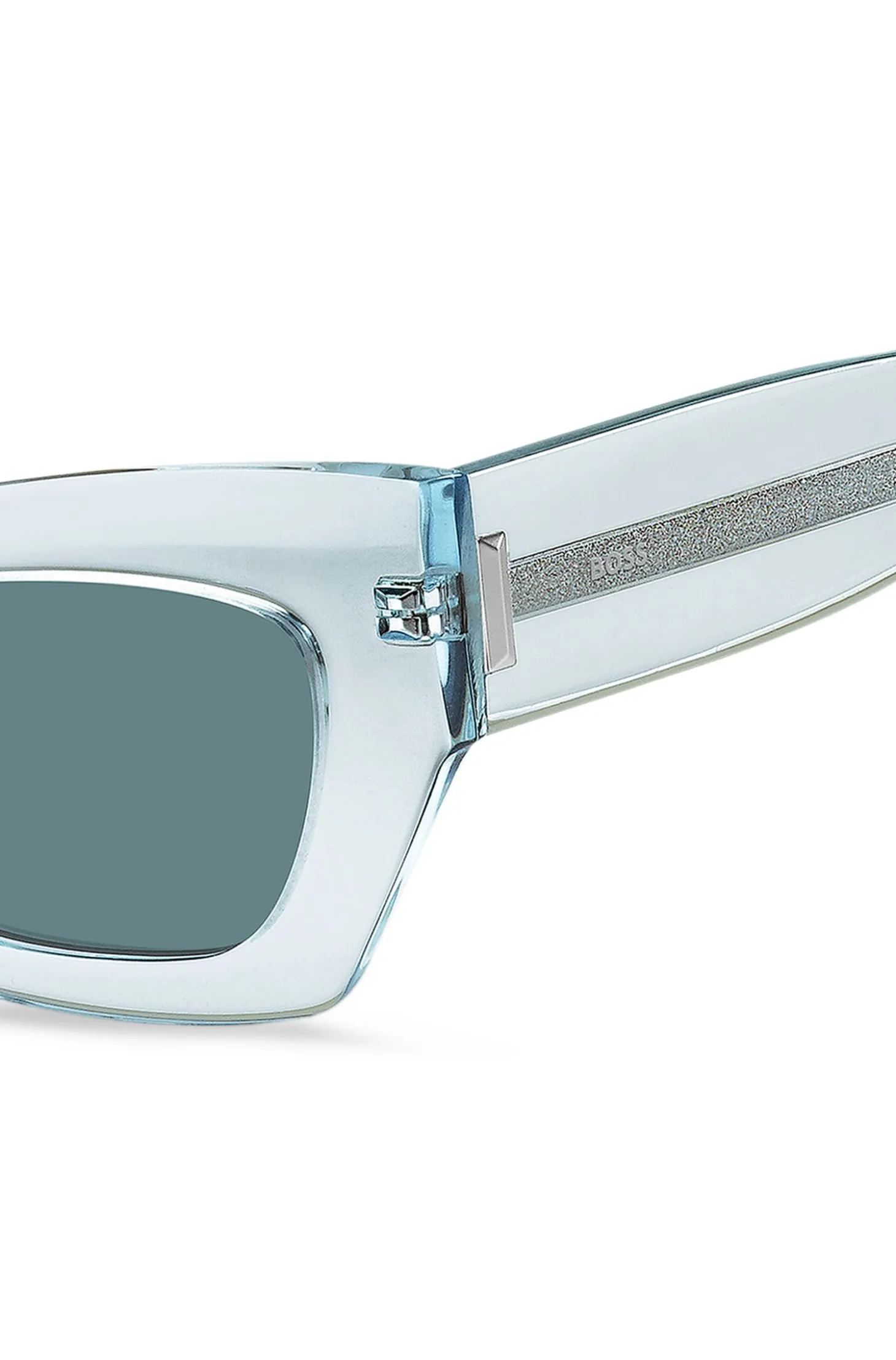 Blue-acetate sunglasses with signature hardware
