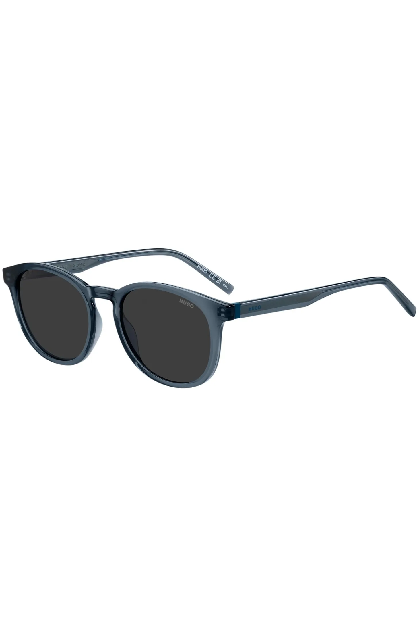 Blue-acetate sunglasses with rubber trim