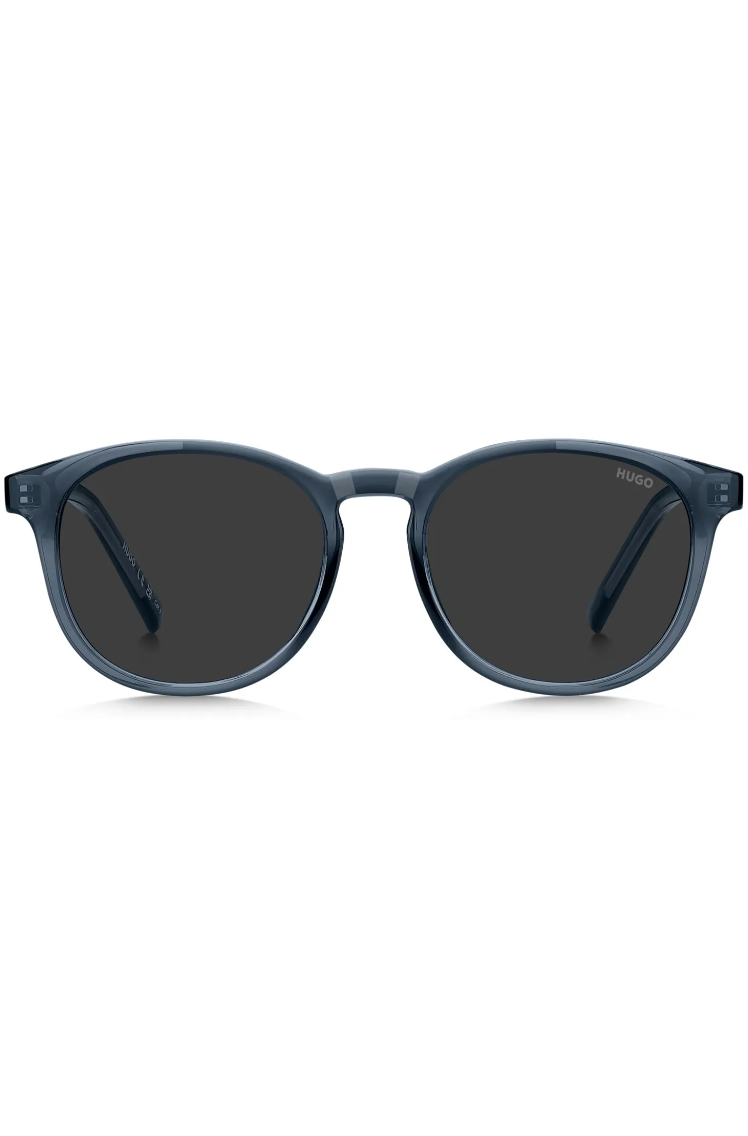 Blue-acetate sunglasses with rubber trim