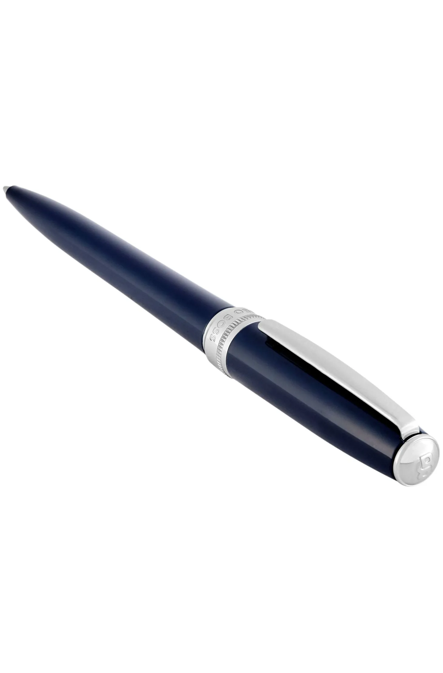 Blue-lacquered ballpoint pen in brass