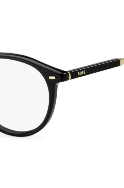 Blue-light-blocking optical frames in black acetate