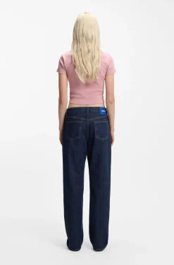 Blue salt-and-pepper jeans in comfort-stretch denim