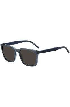 Blue sunglasses with textured temples