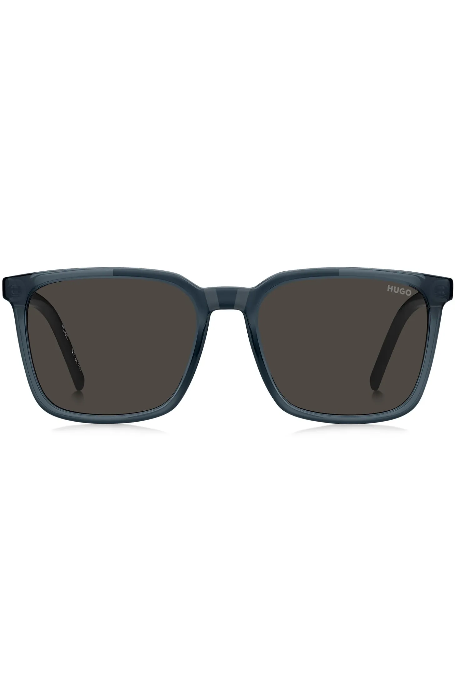 Blue sunglasses with textured temples
