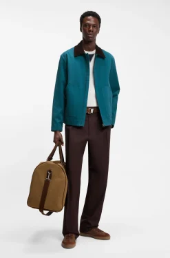BOSS BY BECKHAM cotton jacket with contrast collar