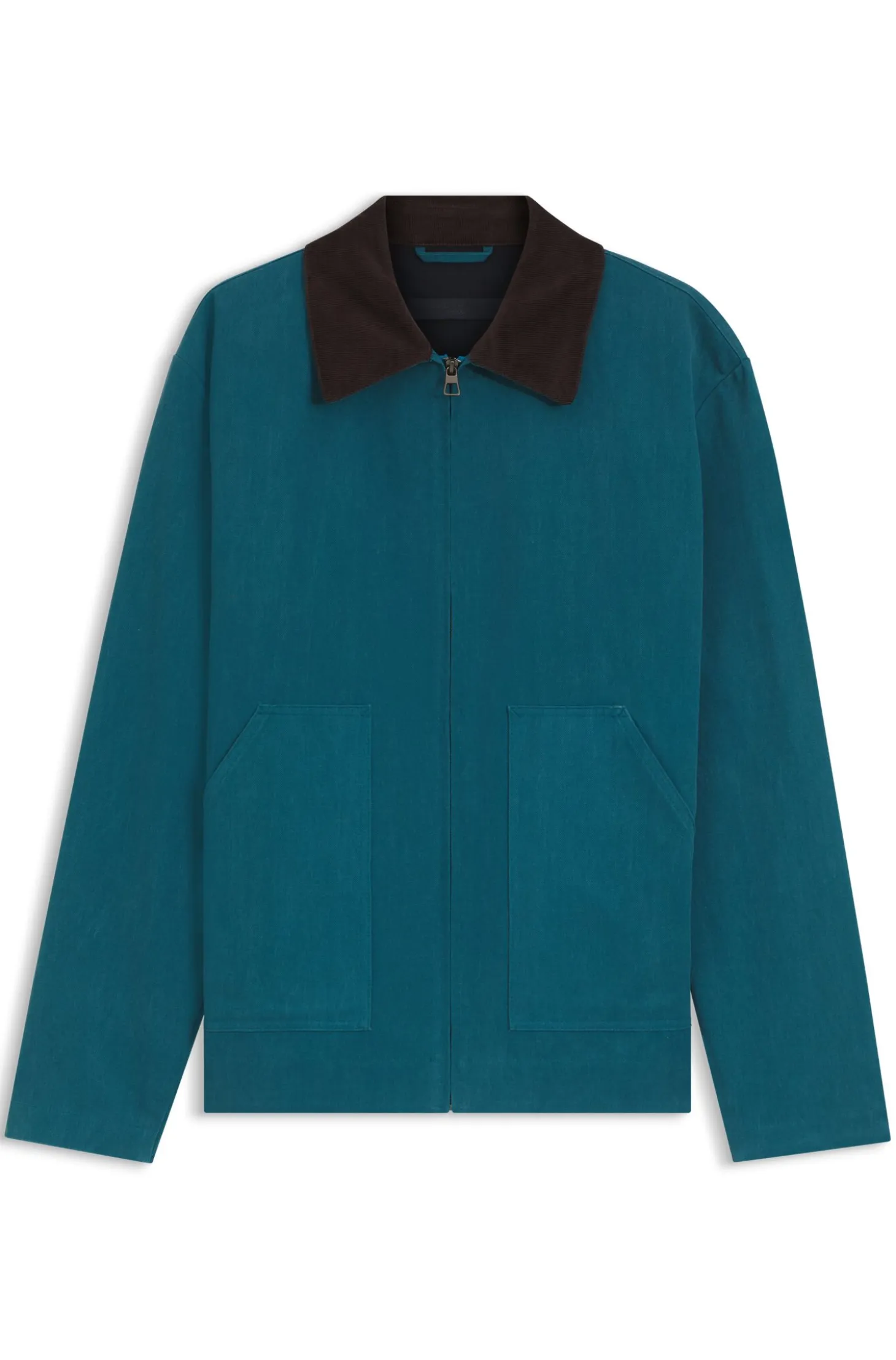 BOSS BY BECKHAM cotton jacket with contrast collar