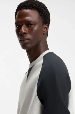 BOSS BY BECKHAM cotton sweater with colour-blocking