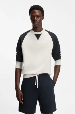 BOSS BY BECKHAM cotton sweater with colour-blocking