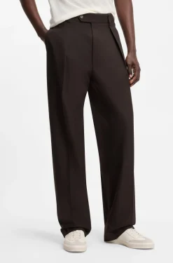 BOSS BY BECKHAM pleat-front trousers in cotton