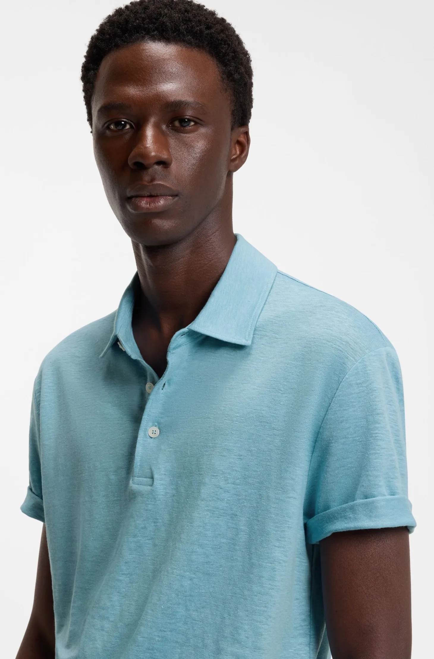 BOSS BY BECKHAM polo shirt in linen