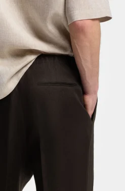 BOSS BY BECKHAM relaxed-fit linen trousers