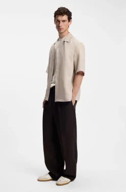 BOSS BY BECKHAM relaxed-fit linen shirt