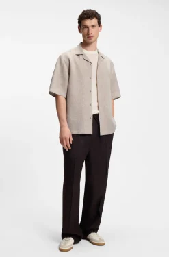 BOSS BY BECKHAM relaxed-fit linen shirt