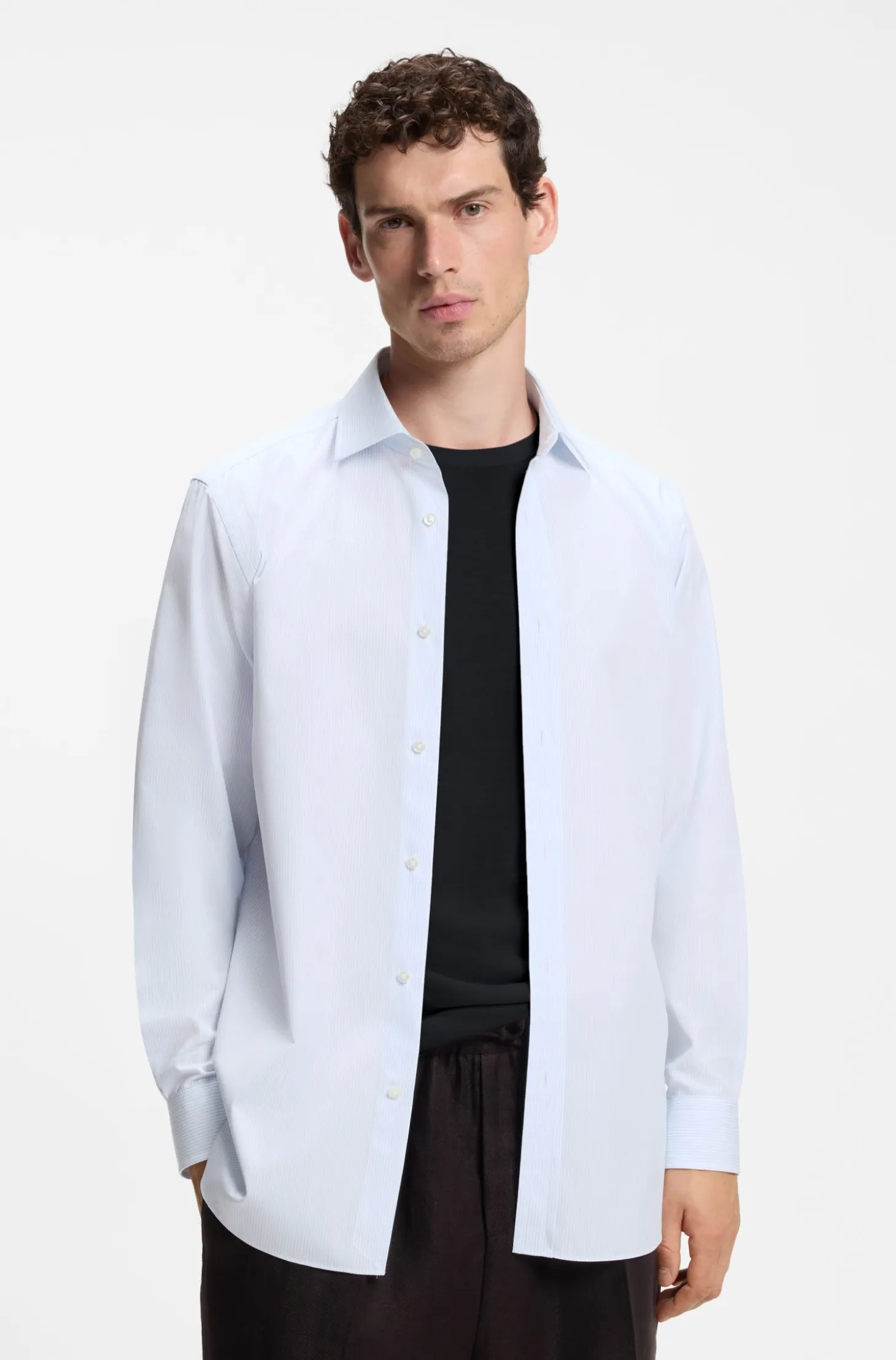 BOSS BY BECKHAM slim-fit shirt in cotton