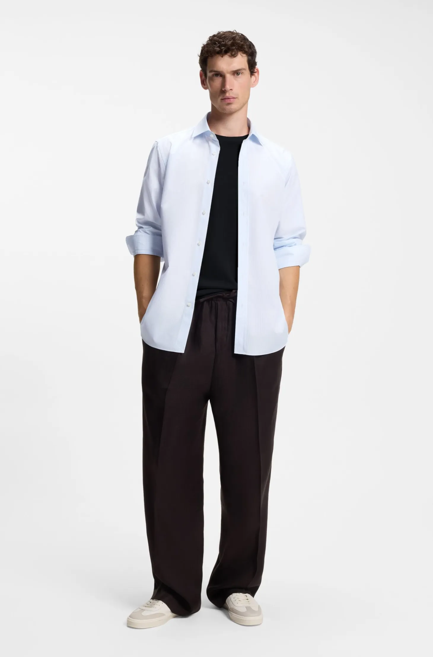 BOSS BY BECKHAM slim-fit shirt in cotton
