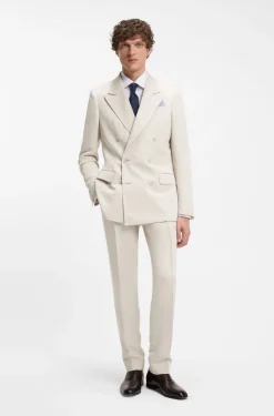 BOSS BY BECKHAM slim-fit trousers with micro pattern