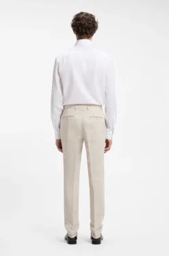 BOSS BY BECKHAM slim-fit trousers with micro pattern