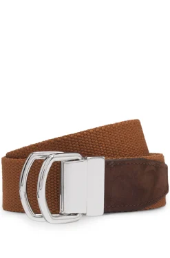 BOSS BY BECKHAM tape belt with nubuck trims
