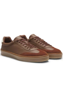 BOSS BY BECKHAM trainers in leather and suede