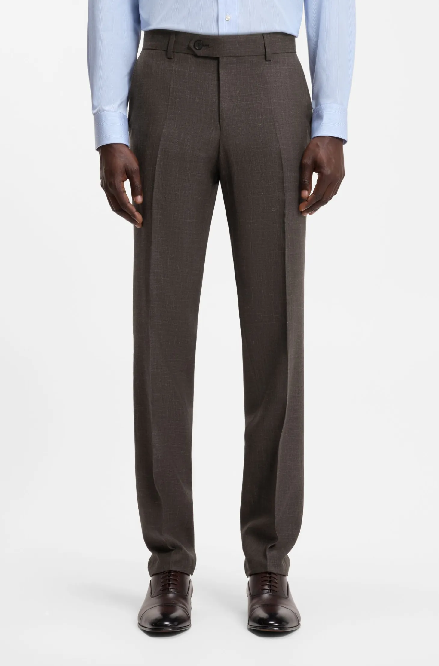 BOSS BY BECKHAM wool-blend slim-fit suit trousers