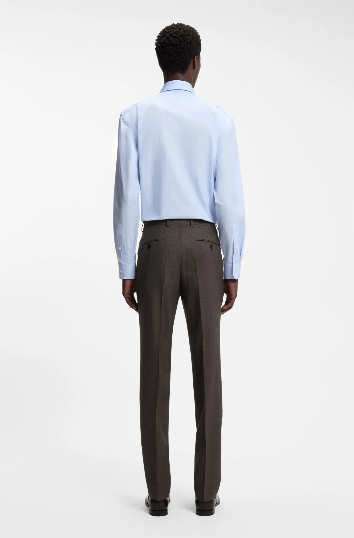 BOSS BY BECKHAM wool-blend slim-fit suit trousers