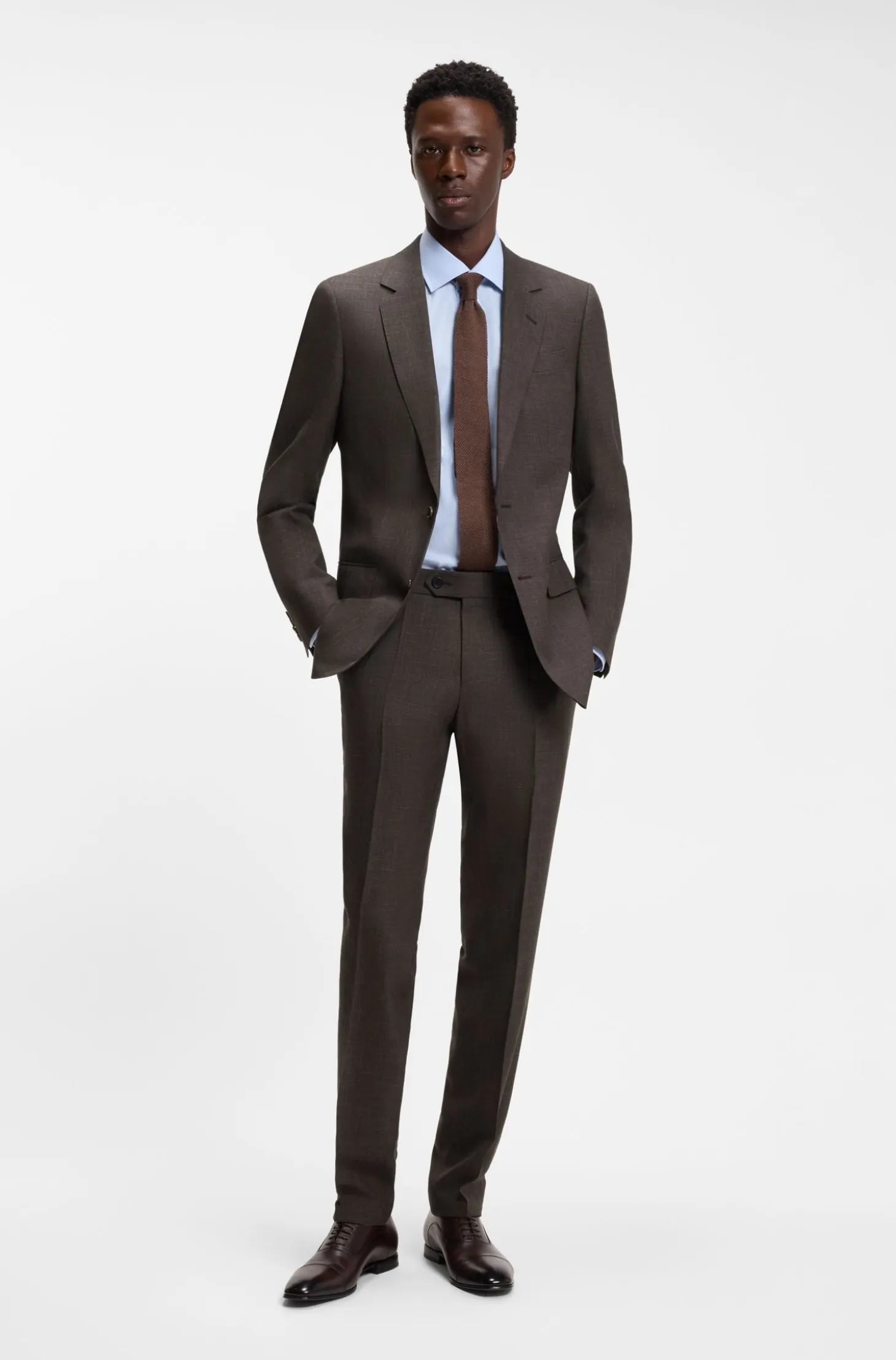 BOSS BY BECKHAM wool-blend slim-fit suit jacket
