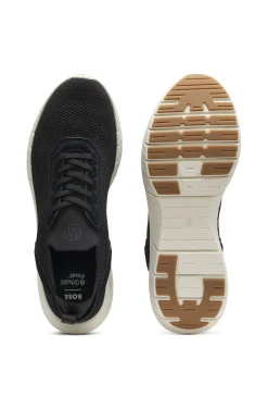 BOSS-MOTION trainers with knitted uppers and leather trims