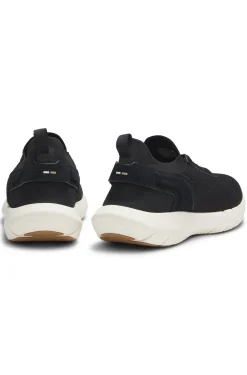 BOSS-MOTION trainers with knitted uppers and leather trims