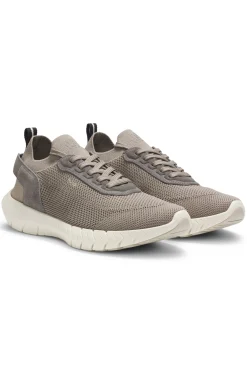 BOSS-MOTION trainers with knitted uppers and leather trims