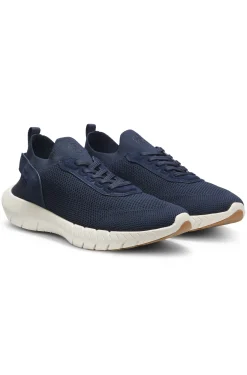 BOSS-MOTION trainers with knitted uppers and leather trims