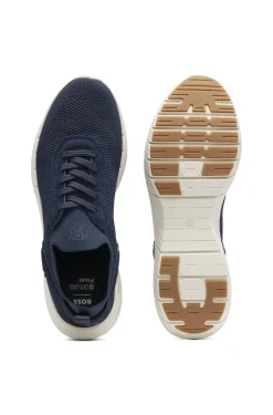 BOSS-MOTION trainers with knitted uppers and leather trims