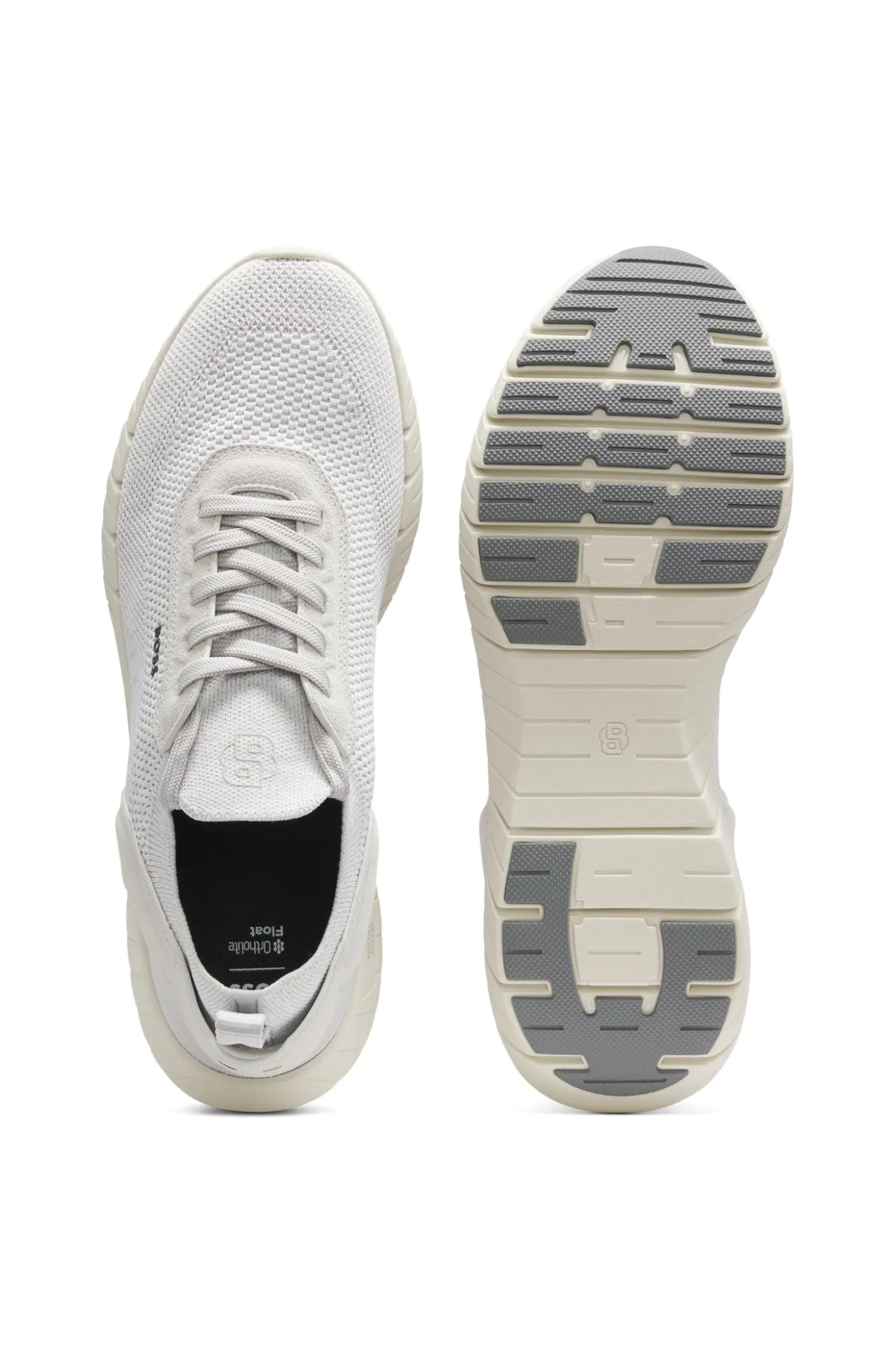 BOSS-MOTION trainers with knitted uppers and leather trims