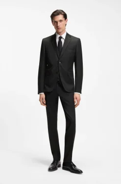 BOSS ONE Extra-slim-fit trousers in virgin-wool serge