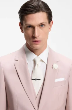 BOSS ONE Jacquard-structured tie in linen and silk