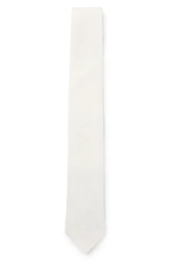 BOSS ONE Jacquard-structured tie in linen and silk